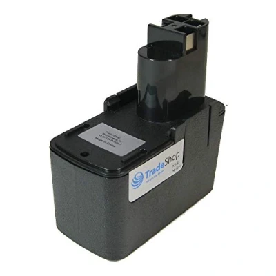 Image de Trade Shop Batterie Ni MH de qualité supérieure 9,6 V 2000 mAh remplace Bosch 2 607 335 035, 037, 072 pour GSB 9.6VES GSR 9.6 1 9.6VE2 PSB PSR S 9, 6VES