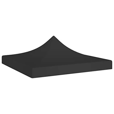 Image de vidaXL Toit de Tente Réception Toile Chapiteau Remplacement Escamotable Pavillon Jardin 3x3 m Noir 270 g/m²