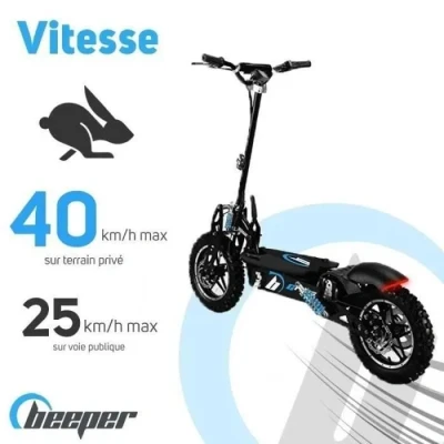Image de Trottinette Electrique Cross FX1600 S BEEPER 14 1600W Noir Neuf