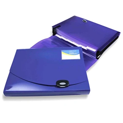 Image de Rapesco 0675 Trieur Valisette avec 7 compartiments, Format A4+, Bleu