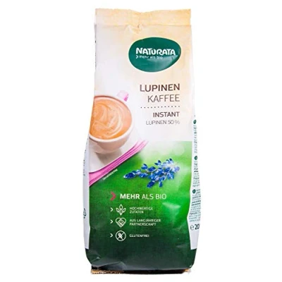 Image de Café Lupin Instantané Bio Sans Caféine 200g Naturata de Céréales Succédané Premium Qualité Supérieure Sac Recharge