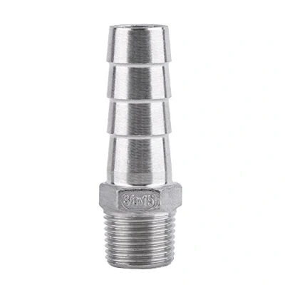 Image de Raccord de Tuyau Filetage Mâle Queue Barb BSP Acier Inoxydable SS304 (3/8&quot;x15mm)