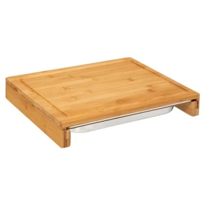 Image de Five Planche à découper en Bambou avec bac tiroir intégré INOX 35 x 28.5 cm