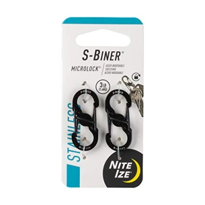 Image de Nite Ize Mousqueton S Biner MicroLock, lot de 2, noir, NI LSBM 01 2R3