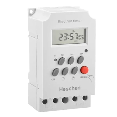 Image de Heschen Minuterie électronique programmable hebdomadaire à Affichage numérique LCD, KG316T II, 220 240VAC 25Amp, 4 bornes vis