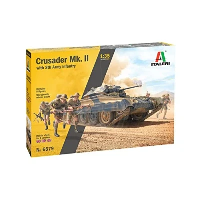 Image de Italeri 1:35 Crusader MK.II avec inf. Fig. (5), modélisme, Bricolage, Loisirs, Collage, kit de Construction en Plastique, 6579S, Multicolore