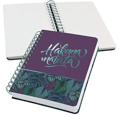 Image de SIGEL JN613 Jolie Carnet de notes à spirale, Jungle Dreams, pointillés (réglure dot), 120 g/m², 16,8 x 21,5 cm, couverture rigide, 240 pages, pourpre, turquoise, vert