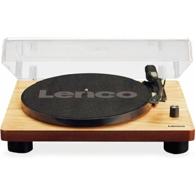 Image de Lenco Platine Vinyle LS 50 Tourne Disque avec boîtier en Bois et Haut Parleur, USB, Conversion à numérique, Housse de Protection, entraînement par Courroie, 2 x Stylet (Aiguille)
