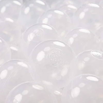 Image de KiddyMoon 100 ∅ 7Cm Balles Colorées Plastique pour Piscine Enfant Bébé Fabriqué en EU, Transparent