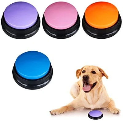 Image de Buzzer Sonnette de Porte pour Chien Enregistrable Jeux Questions 4 Pcs Answer Buzzers Bouton Parler Chat Communication Enregistreur Vocal Fluent Pet Button Talking Dog Buttons