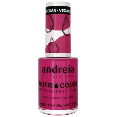 Image de Vernis à Ongles NutriColor, Finition Brillante, Tenue Longue Durée, Respirant, Couleur NC19 Rose d&#039;Andreia 10.5ml Nail Art DIY, Vegan et Non Testé sur les Animaux, Soin + en une Étape