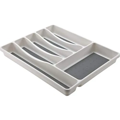 Image de M Home Range Couverts pour Tiroir / 6 Compartiments 39 x 31 4,5 cm Bi matière Plastique Blanc SPACE SYSTEM PLS262