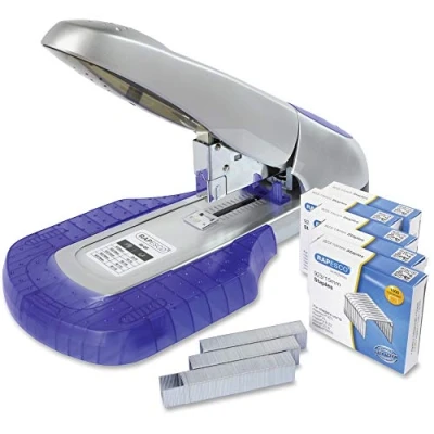 Image de Rapesco 1278 Agrafeuse Grande Capacité AV 69 avec Plateforme d&#039;Agrafage et 5000 Agrafes 923/15 mm (Type 23), Argent/Violet