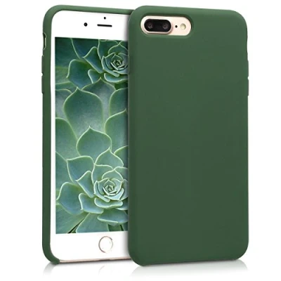 Image de kwmobile Housse Compatible avec Apple iPhone 7 Plus/iPhone 8 Plus Coque de téléphone Protection Souple en TPU Silicone Vert foncé