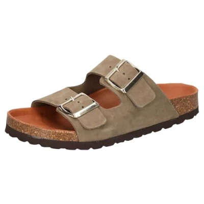 Image de Cosmos Comfort Mules, Femme, Taille: 36, Khaki Cuir