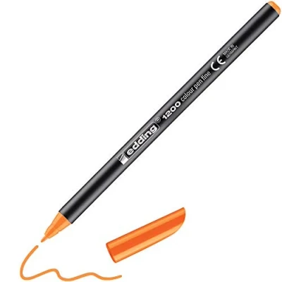 Image de edding 1200 Feutre de coloriage pointe fine orange fluorescent 1 stylo ronde mm pour ecriture, dessin,