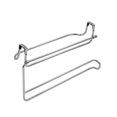 Image de Spectrum Diversified Duo Bar &amp; Porte Papier sans Installation 2 en 1 Distributeur de Serviettes et Barre Rangement Organisation sous l&#039;évier Chrome