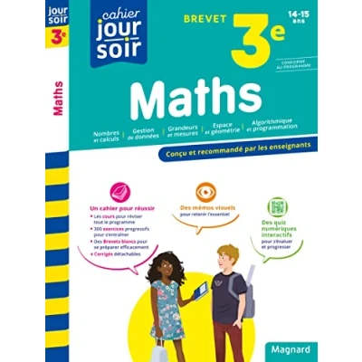 Image de Maths 3e Brevet Cahier Jour Soir Conçu et recommandé par les enseignants (Broché)