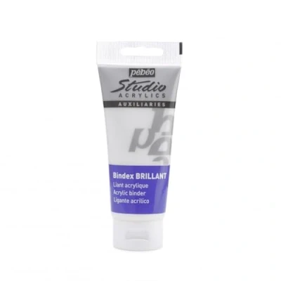Image de PEBEO Studio Acrylic 524240 Bindex avec Tube Brillant Moyen Transparent 100 ML
