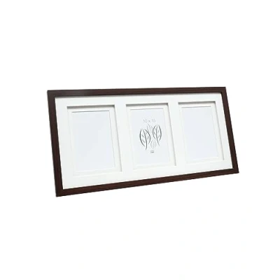 Image de Deknudt Frames S65KQ3 Cadre Photo Double Passe Partout pour 3 Photos Bois Brun 10 x 15 cm