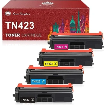 Image de Toner Kingdom TN423 Cartouches de Compatibles pour Brother TN 423 TN423BK TN421 TN421BK HL L8260CDW L8360CDW MFC L8690CDW L8900CDW DCP L8410CDN (Noir Cyan Jaune Magenta, Lot 4)