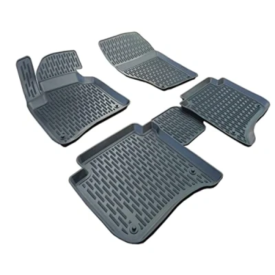 Image de SCOUTT 3D Tapis De Sol en Caoutchouc Premium Compatible avec Touareg 2010 2018, Bord Haut, Noir, Antidérapant, Toutes Saisons