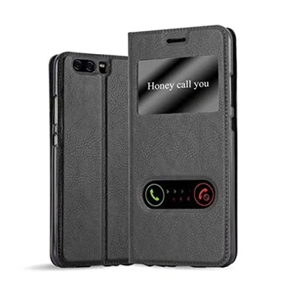 Image de cadorabo Coque pour Huawei P10 en Noir COMÈTE Housse Protection avec Stand Horizontal et Deux Fenêtres Portefeuille Etui Poche Folio Case Cover