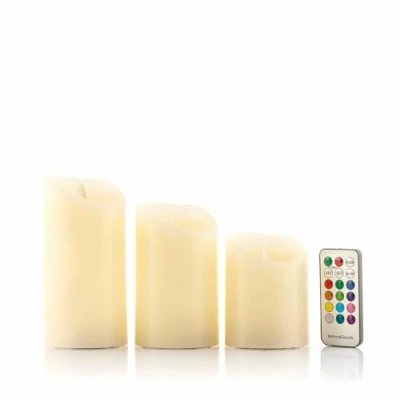 Image de Bougies LED Multicolores Effet Flamme avec Télécommande Lendles InnovaGoods 3 Unités