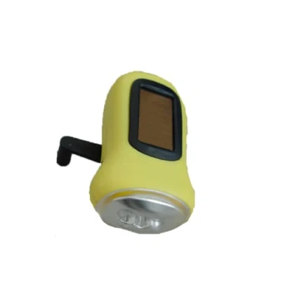 Image de lampe torche LED à manivelle Dynamo énergie solaire, de poche d&#039;urgence survie (jaune)