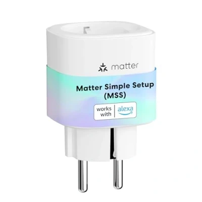 Image de Meross Prise Connectée Matter (Type F), WiFi avec Simple Setup (MSS), Compatible Alexa, Apple Home et Google Home, Mesure de Consommation d&#039;Énergie pour Panneau Solaire