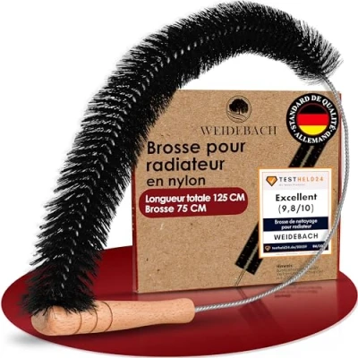 Image de WEIDEBACH® Brosse À Radiateur De 125cm Long / 75cm en Nylon sans Poils d&#039;animaux, Brosses pour Atteindre Les Recoins, Stable Et Flexible