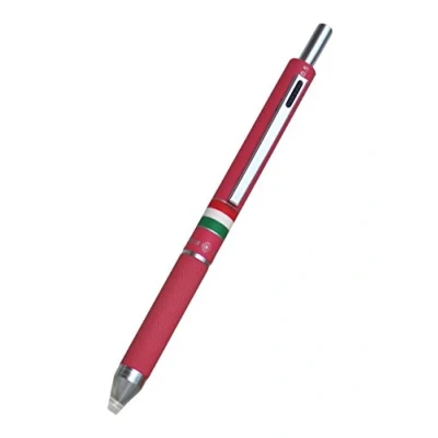 Image de Osama, Quadra Stylo Bille 0,8 mm Pointe Fine + Porte Mine 0,5 mm, à Déclic en Caoutchouc Couleur avec Encre Noire, Bleue et Rouge, Idéal pour Papeterie, Fourniture Scolaire Bureau, Rose