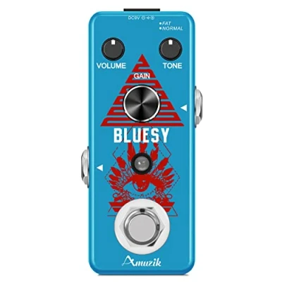 Image de Amuzik Guitar Bluesy Pedal Vintage Blues Style Distortion Effect Wide Range Frequency Response for True Bypass Mini Size
