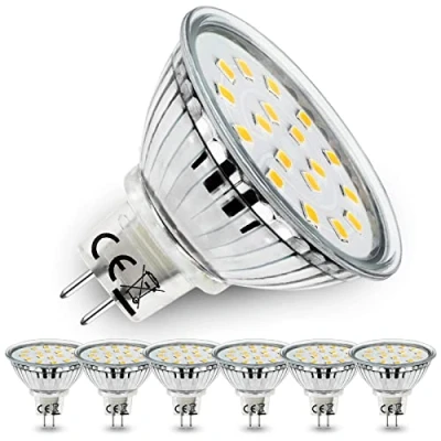 Image de Allesgute Ampoules MR16 LED GU5.3 Blanc Neutre 4500K，5W 12V Equivalent à 45W lampe halogène450LM, 120 Angle, Spot Non Dimmable(Lot de 6)