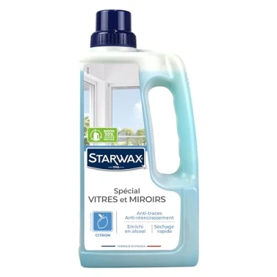 Image de STARWAX Nettoyant Spécial Vitres et Miroirs 1L Idéal pour Nettoyer les Retarder le Réencrassement