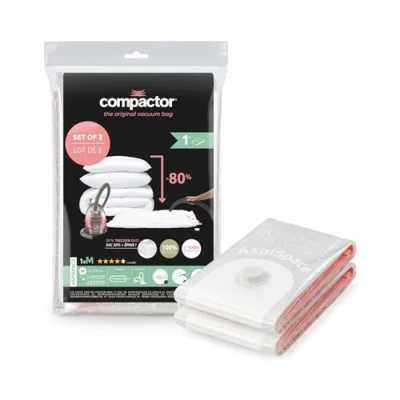 Image de Compactor Lot de 2 Sacs Compression sous Vide M Valves Ultra efficaces, Matériau Épais et Réutilisable RAN9230