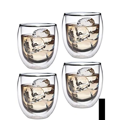 Image de Feelino Tasse a Cafe, 4x Double Paroi, Tasses Cafe en Verre Original 320ml, Paroi au Design Flottant, Transparente Café Cappuccino, Macchiato, Latte, Lavable Lave vaisselle