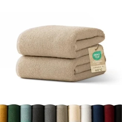 Image de Blumtal Essuie Main Vert foncé Lot De 2 Serviette Coton Toilette 50x100 Certifié Oeko TEX®