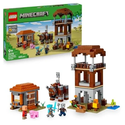 Image de LEGO Minecraft 21278 L’Avant Poste De Pillards Et Le Ravageur Jeu Pour Garçon Dès 9 Ans