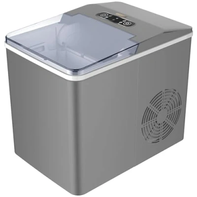 Image de HYUNDAI MACHINE A GLAÇONS ICE MAKER CUBE Capacité : 12 kg/24 h Avec réservoir d&#039;eau de 1,8 L, gray