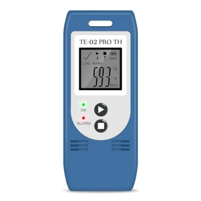 Image de ThermElc TE 02Pro H Enregistreur de Température et d&#039;humidité avec Rapports CSV PDF Automatiques, Compare les Données Multi appareils, Certificat d&#039;étalonnage