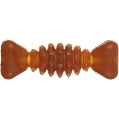Image de Flamingo Jouet pour Chien Rubba Caoutchouc Os avec épines Brun 14x4,7x4cm 100% Naturel Prévient la Plaque Dentaire et Masse Les gencives