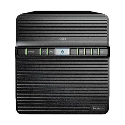 Image de Synology DS423 Station de disque NAS 4 baies (Realtek RTD1619B Core 1,7 GHz, 2 Go RAM DDR4, x RJ 45 1 GbE), 24 To avec disques durs WD Red Plus 6 (WD60EFPX 68C5ZN0)