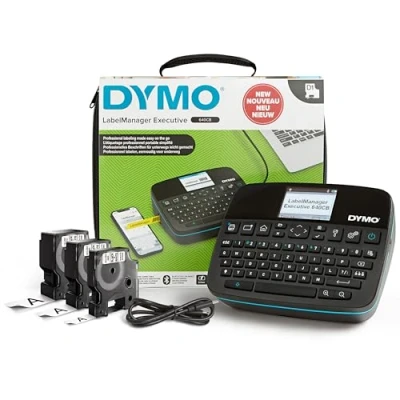 Image de DYMO LabelManager Executive 640 CB Imprimante d&#039;étiquettes portable avec sac de transport et 3 étiquettes Étiqueteuse Clavier QWERTZ Connectivité Bluetooth USB Compatible les