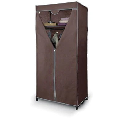 Image de Domopak Living Non tissé garde robe en tissu avec étagère Marron uni 905030