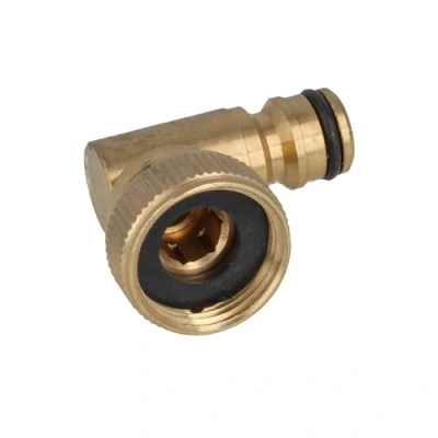 Image de tecuro raccord de Robinet d’Angle avec coupleur enfichable et Filetage intérieur 3/4 Pouce Laiton Brillant