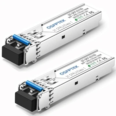 Image de 2Pack 1000BASE LX/LH Gigabit SFP Module, 1310nm, 10km, DDM, Single Mode LC Mini GBIC Transceiver for Cisco GLC LH SMD/GLC LX SM RGD, Ubiquiti UF 1G, Netgear, Mikrotik, Supermicro