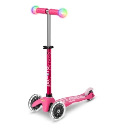 Image de Micro Trottinette Mini Deluxe Magic 3 Roues Lumineuses Guidon Lumineux 2 5 Ans Rose