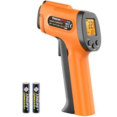 Image de ThermoPro TP30 Thermomètres à Infrarouges Numérique Pistolet Température Laser Sans Contact 50 C 550 avec Émissivité Réglable et Mesure Maximale (PAS pour la du Corps Humain)