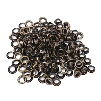 Image de HEEPDD 100Pcs Oeillets Oeillets, en Laiton Métal Massif Antique Réparation D&#039;œillets De Remplacement avec 100 Pcs Joint Kit 6 MM(Bronze)